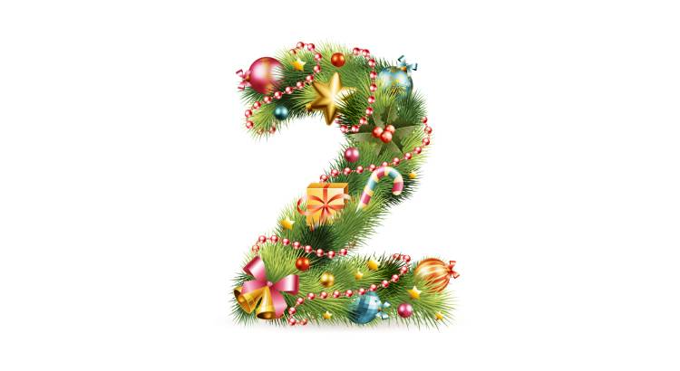 Зимние Цифры распечатать на A4