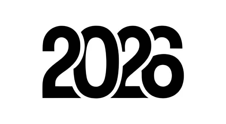 Чёрно-белые календари на 2026 год на английском