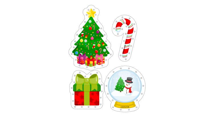 Новогодние Наклейки распечатать