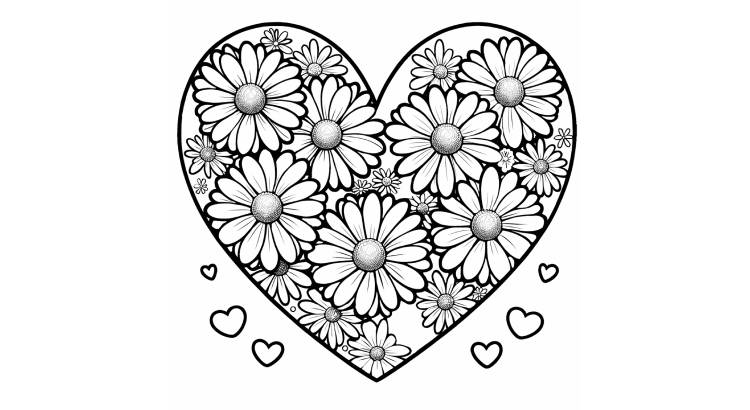 Красивые раскраски Сердечки шаблоны