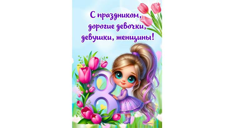 Разрезной плакат на 8 МАРТА